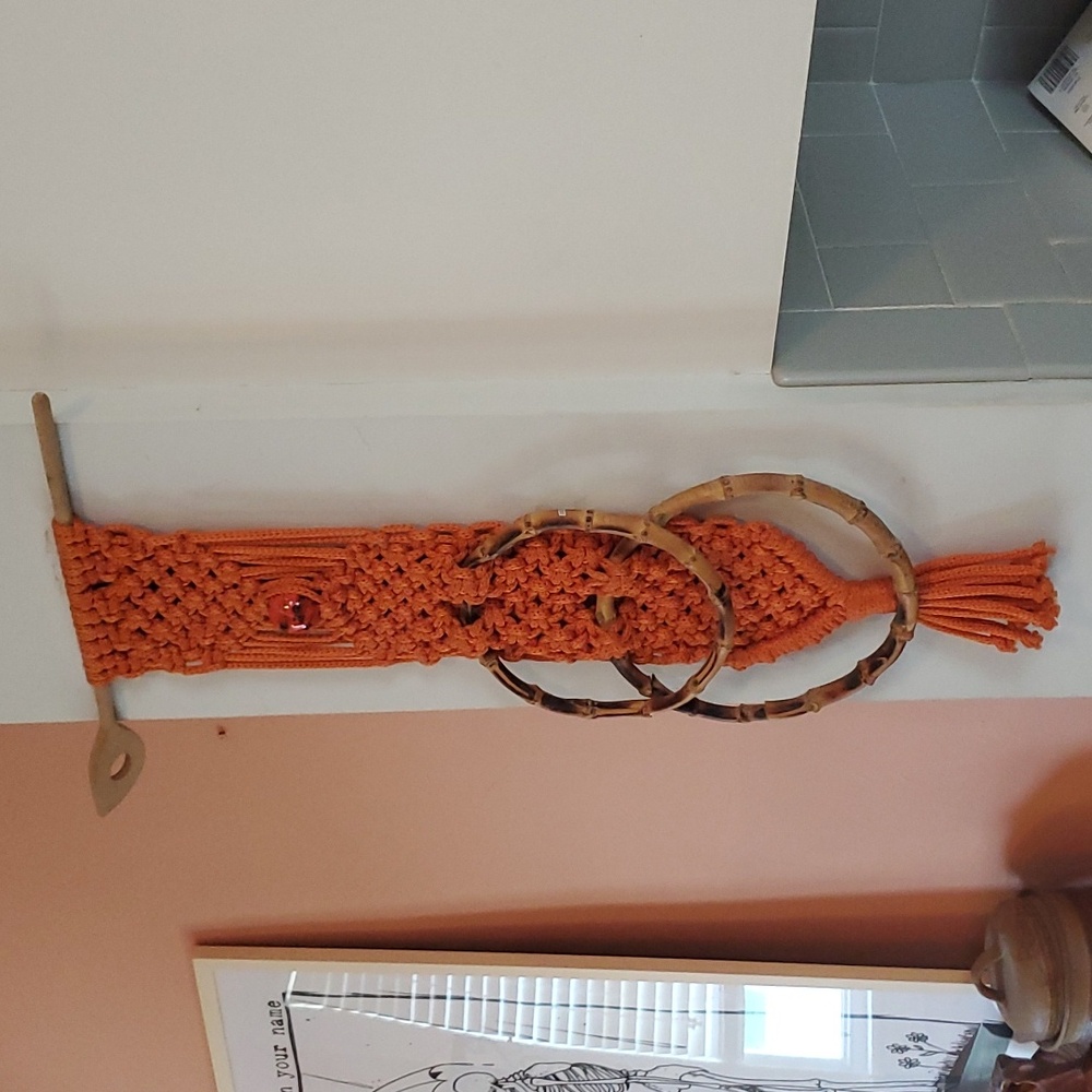 Orange Macrame Wall Decor